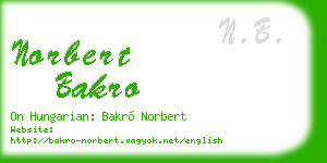 norbert bakro business card