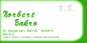 norbert bakro business card